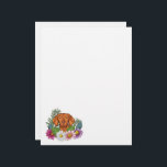 Hungarian Vizsla Head With Colorful Summer Flowers Letterhead<br><div class="desc">Destei's original cartoon illustration of a cute Hungarian Vizsla breed dog's head close-up surrounded by colorful summer wildflowers. There is a blush pink flower,  a purple flower,  a dark pink flower and a white daisy flower together with some green leaves and branches.</div>