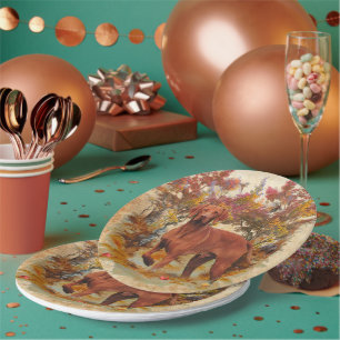 Hungarian Vizsla, hunting ducks in winter     Pape Paper Plates