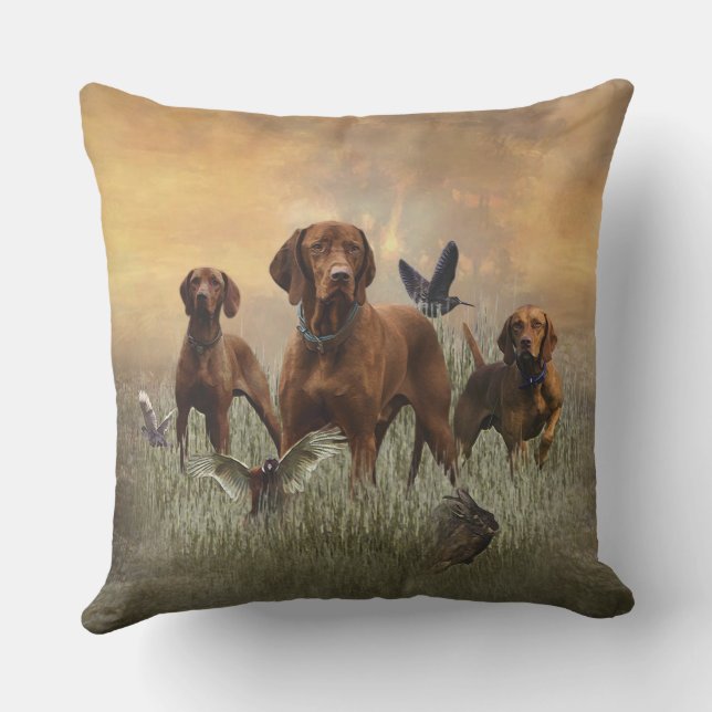 Hungarian Vizsla Outdoor Pillow (Back)