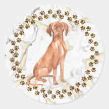 Hungarian Vizsla Paw Prints and Space Background
