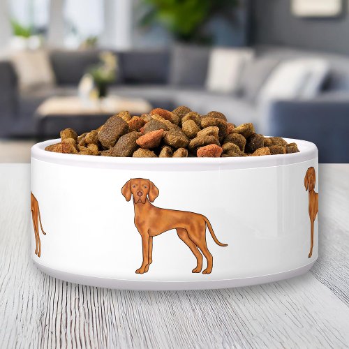 Hungarian Vizsla Pointer Dog Cartoon Illustration Bowl