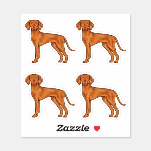 Hungarian Vizsla Pointer Dog Cartoon Illustration Sticker