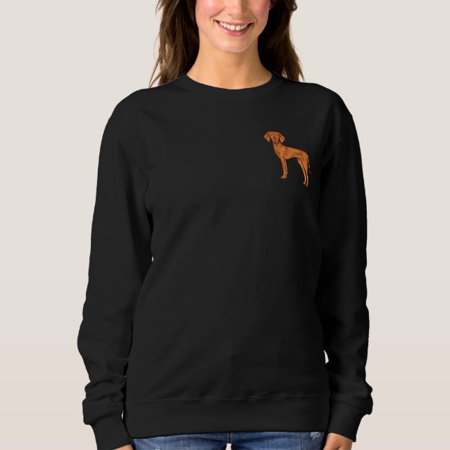 Hungarian Vizsla Pointer Dog Cartoon Illustration Sweatshirt (Front)