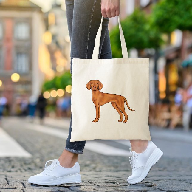 Hungarian Vizsla Pointer Dog Cute Cartoon Canine Tote Bag (Please note: This image is a digital mockup. The product may not be in scale.)