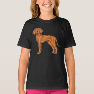 Hungarian Vizsla Pointer Red Brown Cartoon Dog T-Shirt