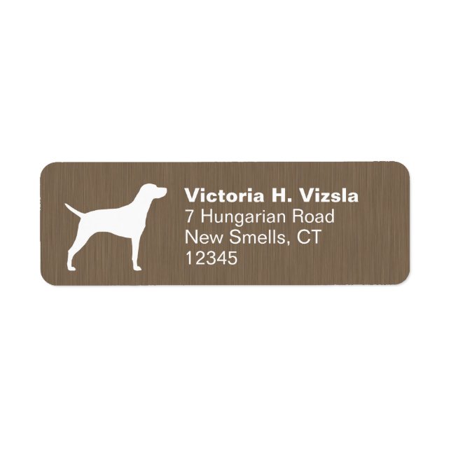 Hungarian Vizsla Silhouette Return Address Label (Front)