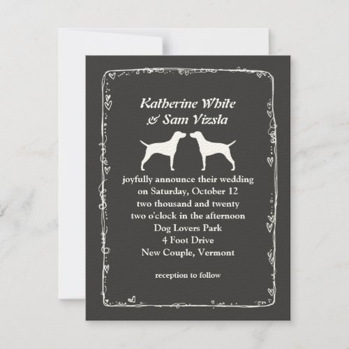 Hungarian Vizsla Silhouettes Wedding Invitation