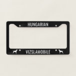 Hungarian Vizslamobile Vizsla Silhouettes Custom License Plate Frame<br><div class="desc">The Famous VIZSLAMOBILE License Plate Frame,  a fun auto accessory for the vehicle shared by you and your Vizlsa. This cute license plate cover can be personalized with your own text. Visit Jenn's Doodle World for more cool custom auto accessories for lovers of all dog breeds.</div>