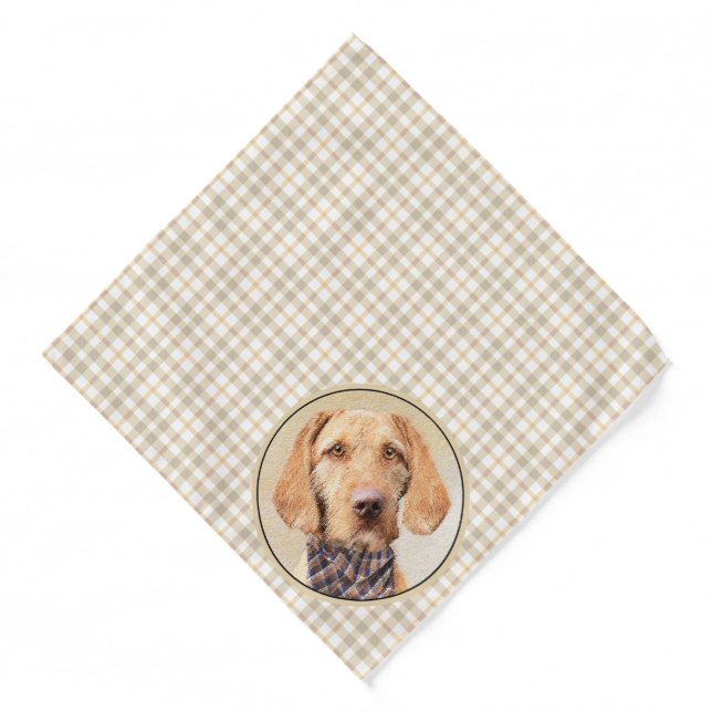 Hungarian Wirehaired Vizsla Painting Cute Dog Art Bandana (Front)