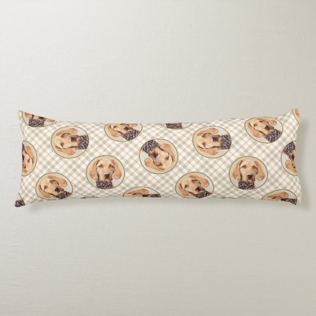 Hungarian Wirehaired Vizsla Painting Cute Dog Art Body Pillow (Front)