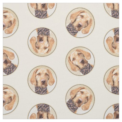 Hungarian Wirehaired Vizsla Painting Cute Dog Art Fabric