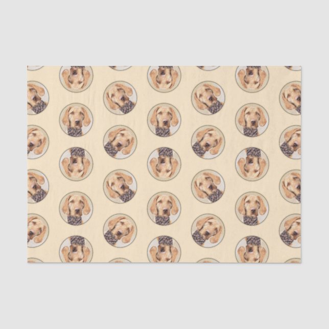 Hungarian Wirehaired Vizsla Painting Cute Dog Art Tissue Paper (Front)