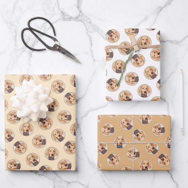 Hungarian Wirehaired Vizsla Painting Cute Dog Art Wrapping Paper Sheets (Front)