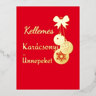 Hungarian Xmas Greetings -red gold