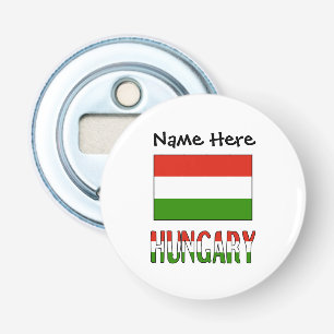 Hungary and Hungarian Flag Personalized Bottle Opener