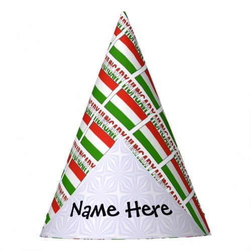 Hungary and Hungarian Flag Tiled Personalized  Party Hat