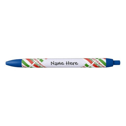 Hungary and Hungarian Flag Tilled with Your Name Black Ink Pen