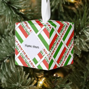 Hungary and Hungarian Flag Tilled with Your Name Cube Ornament