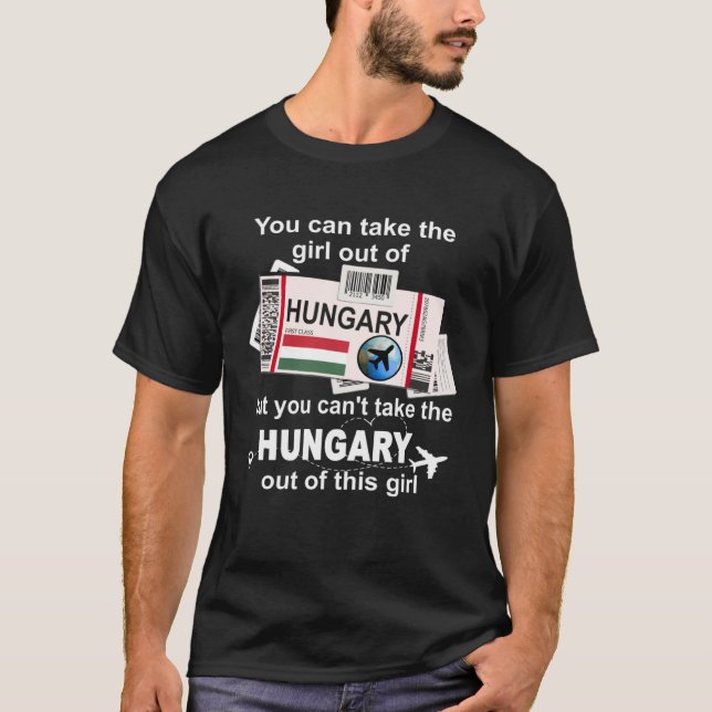 Hungary Boarding Pass  Hungary Girl  Hungary T-Shirt (Front)