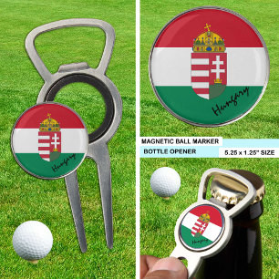 Hungary bottle opener, golf marker, Hungarian Flag Divot Tool