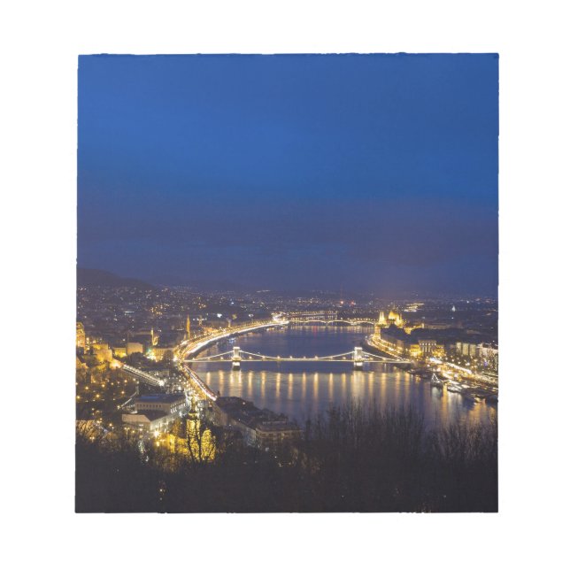 Hungary Budapest at night panorama Notepad (Front)