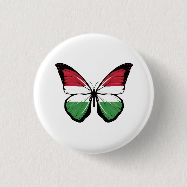 Hungary Butterfly Flag Button (Front)