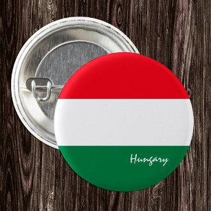 Hungary button, patriotic Hungarian Flag Button