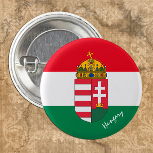 Hungary button, patriotic Hungarian Flag fashion Button