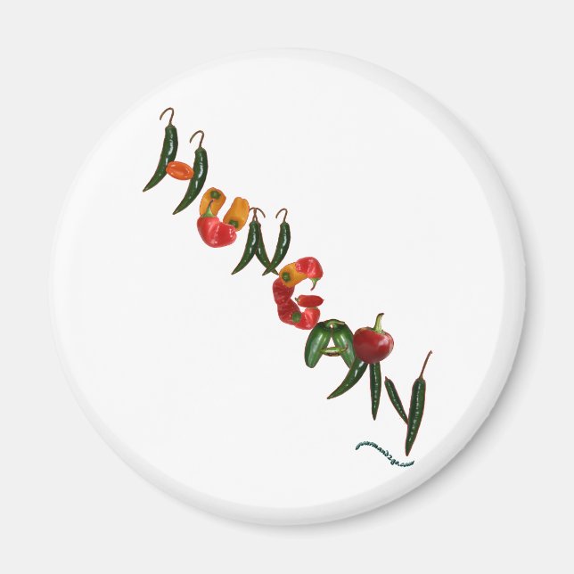 Hungary Chili Peppers Magnet (Front)
