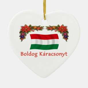 Hungary Christmas Ceramic Ornament