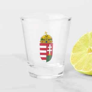 Hungary coat arms country symbol magyar emblem fla shot glass