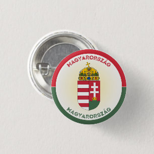 Hungary Coat of Arms Circle Shape Button