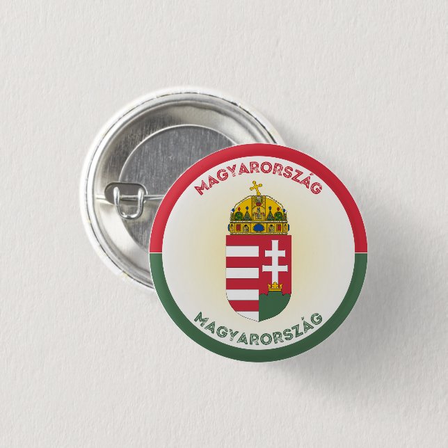 Hungary Coat of Arms Circle Shape Button (Front & Back)