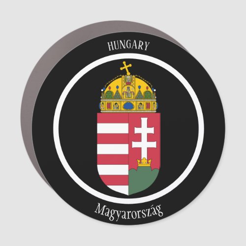 Hungary Coat of Arms Patriotic Car Magnet