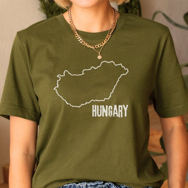 Hungary Country Map Border Hungarian Outline Line T-Shirt (Creator Uploaded)