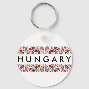 Hungary Country Symbol Name Text Folk Motif Tradit Keychain by tony4urban at Zazzle