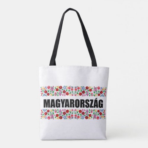 hungary country symbol name text folk motif tradit tote bag