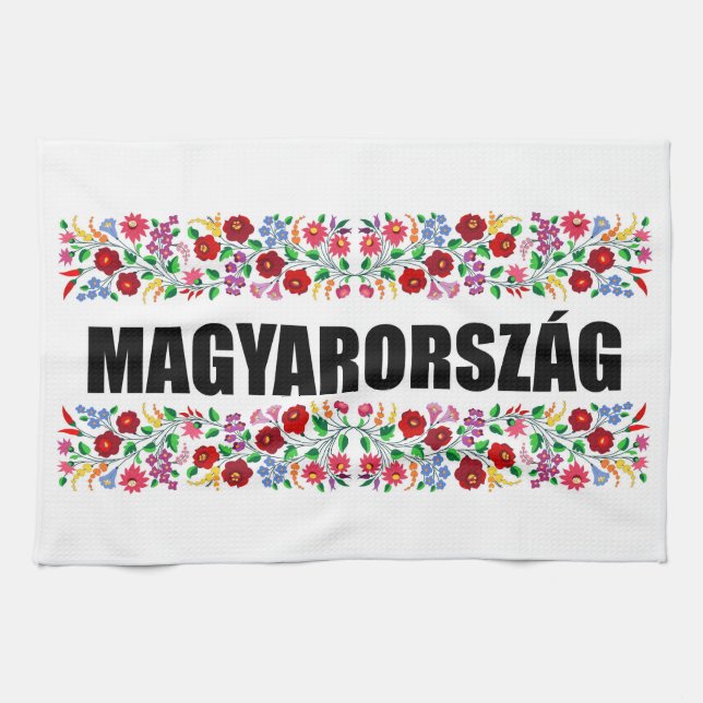 hungary country symbol name text folk motif tradit towel (Horizontal)