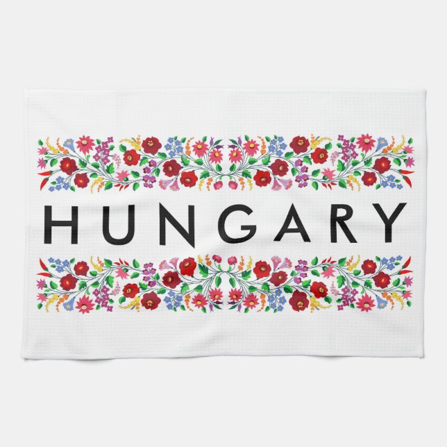 hungary country symbol name text folk motif tradit towel (Horizontal)