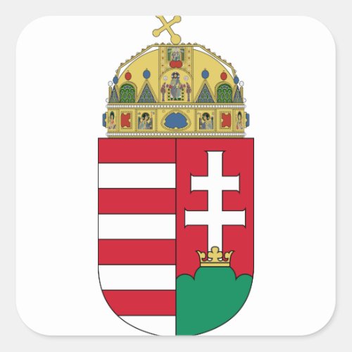 hungary emblem square sticker