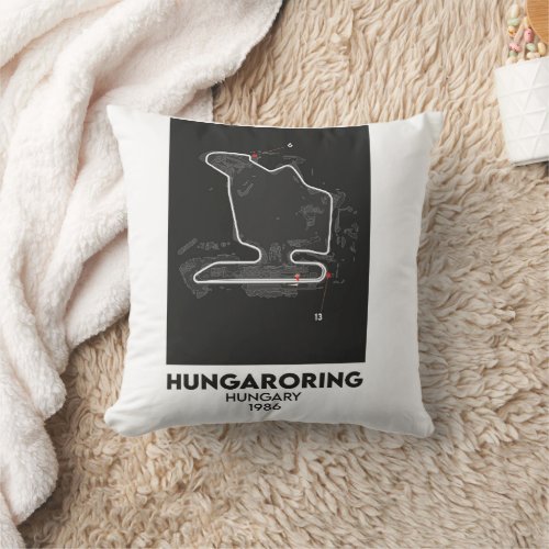 Hungary F1 circuit map  Throw Pillow