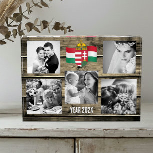 Hungary family photo block, Hungarian flag, wood Block