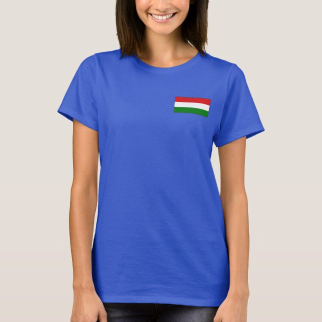 Hungary Flag and Map dk T-Shirt (Front)