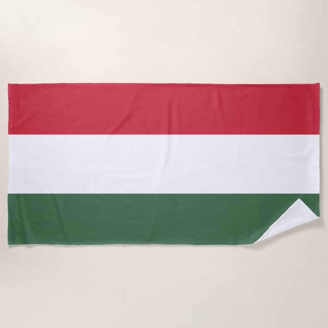 Hungary Flag Beach Towel (Front)