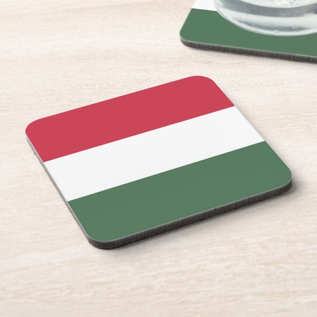 Hungary flag beverage coaster (Left Side)