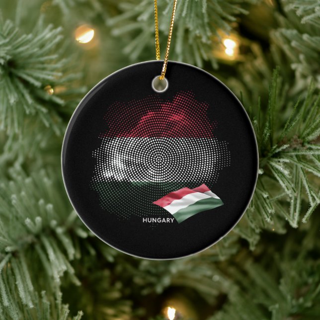 Hungary flag ceramic ornament (Tree)
