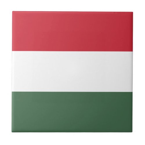 Hungary Flag Ceramic Tile