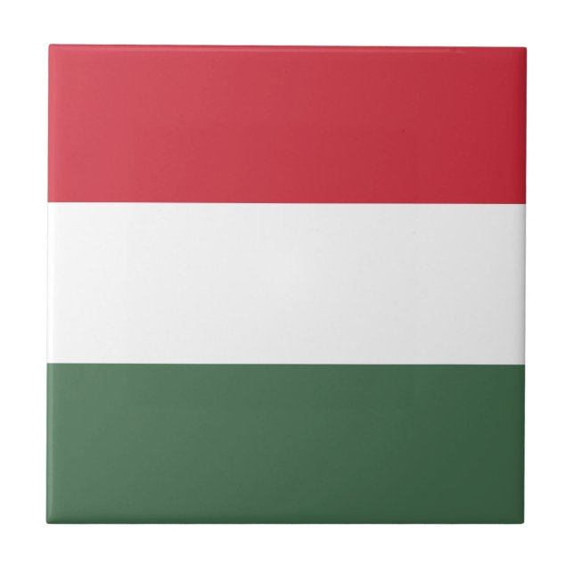 Hungary Flag Ceramic Tile (Front)