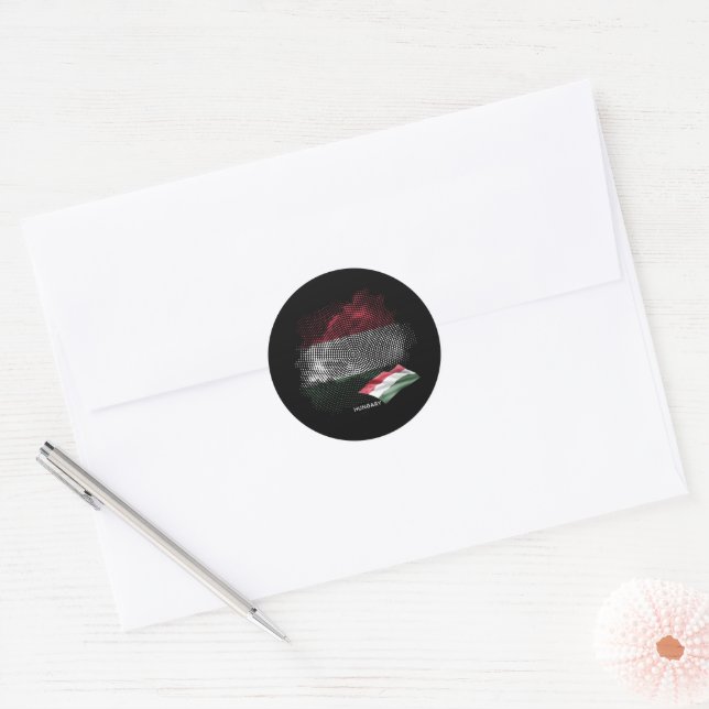 Hungary flag classic round sticker (Envelope)
