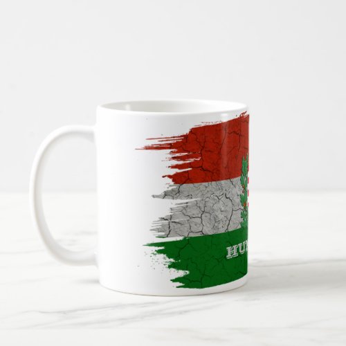 Hungary Flag Cracked Grunge Mug